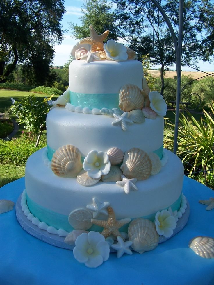 Beach Themed Wedding Cakes