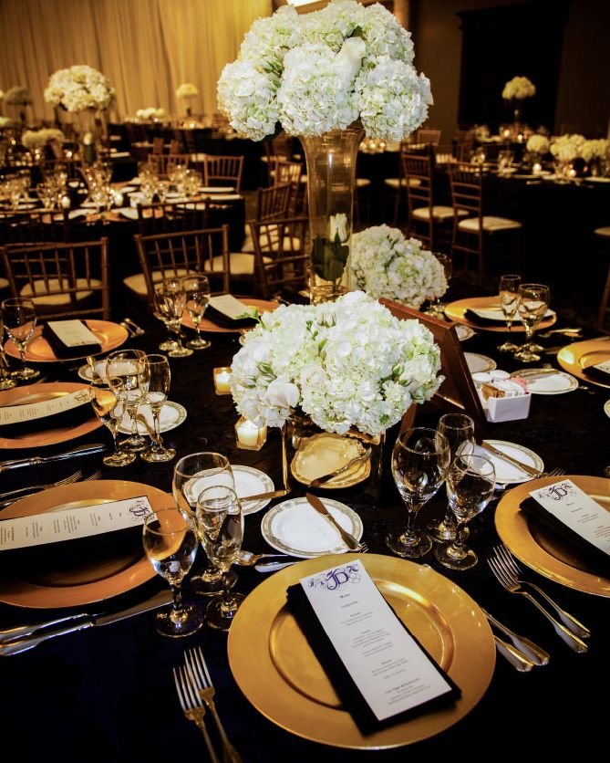 Black And Gold Wedding Centerpieces