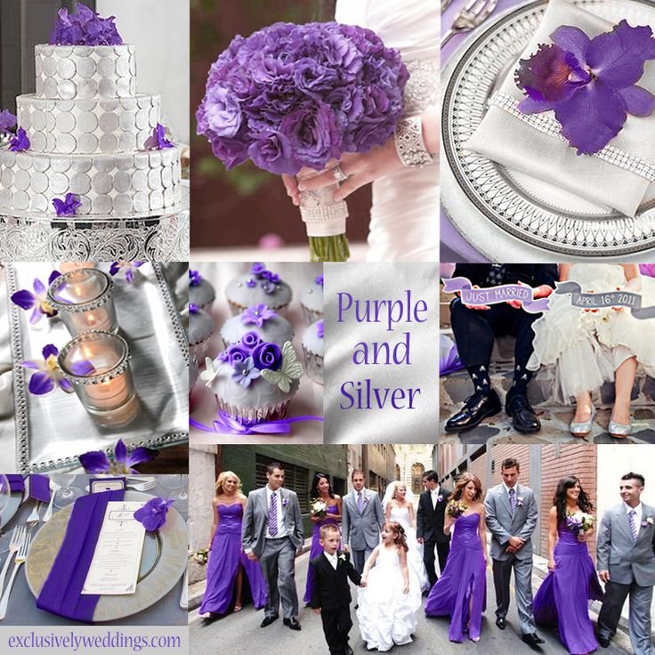 Purple And Silver Wedding Colors