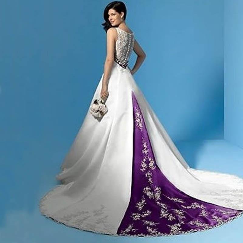 Purple And White Wedding Dress