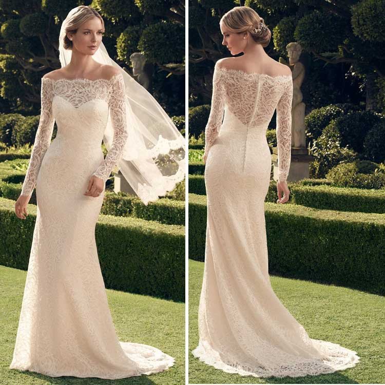 Long Sleeve Lace Fishtail Wedding Dress