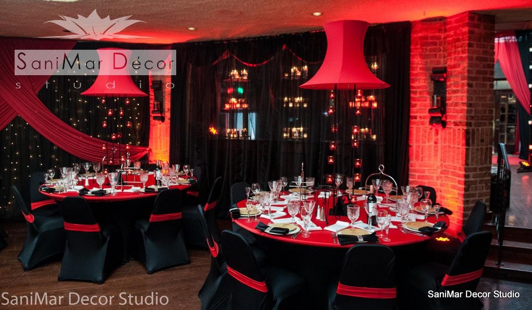 Red And Black Wedding Backdrops