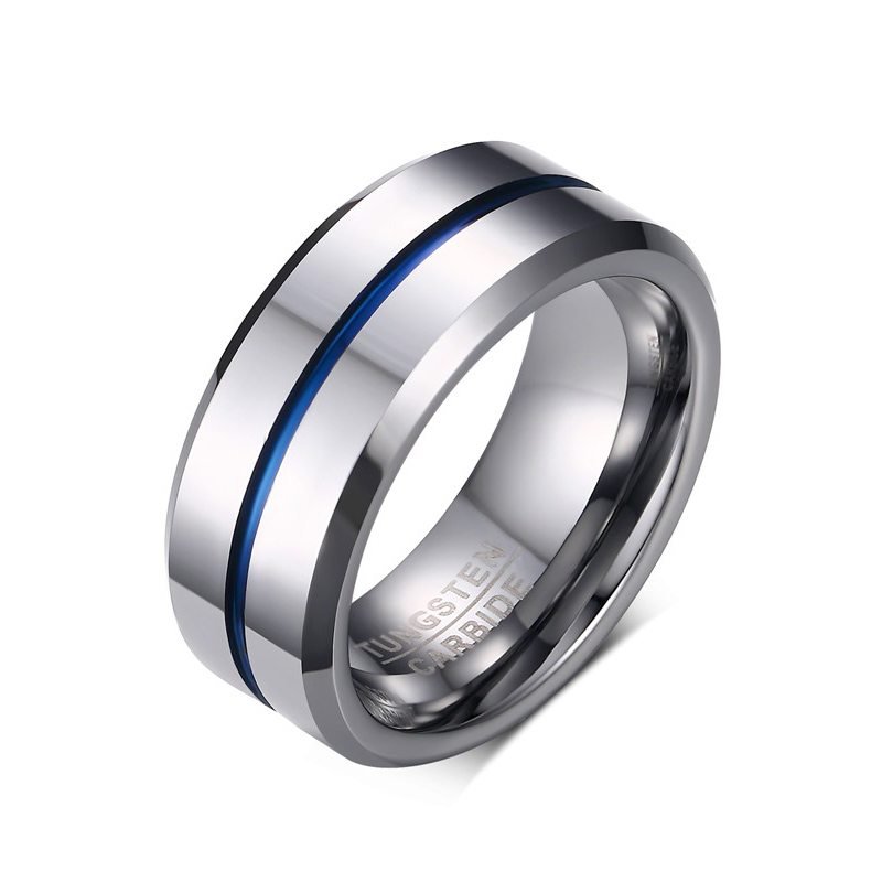 Thin Blue Line Wedding Ring 7 